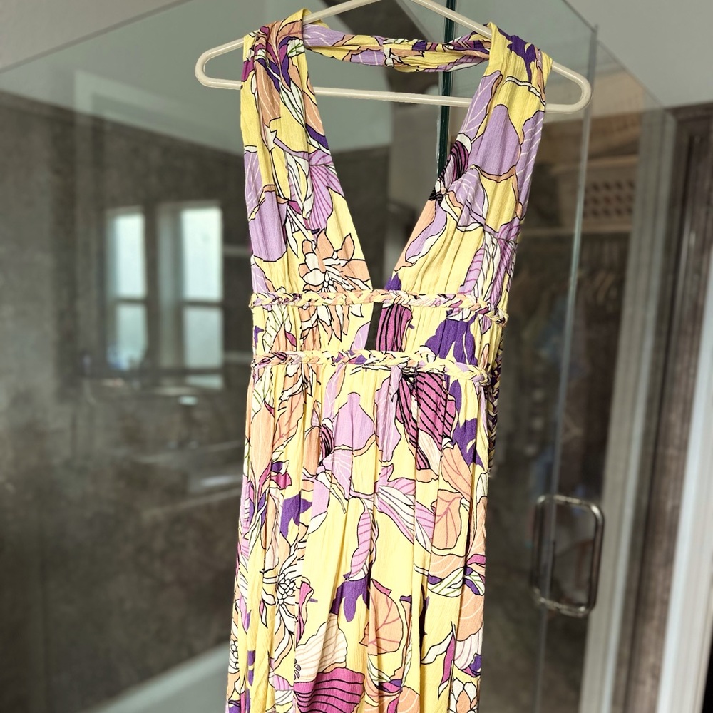 Beautiful Floral Low back halter summer dress